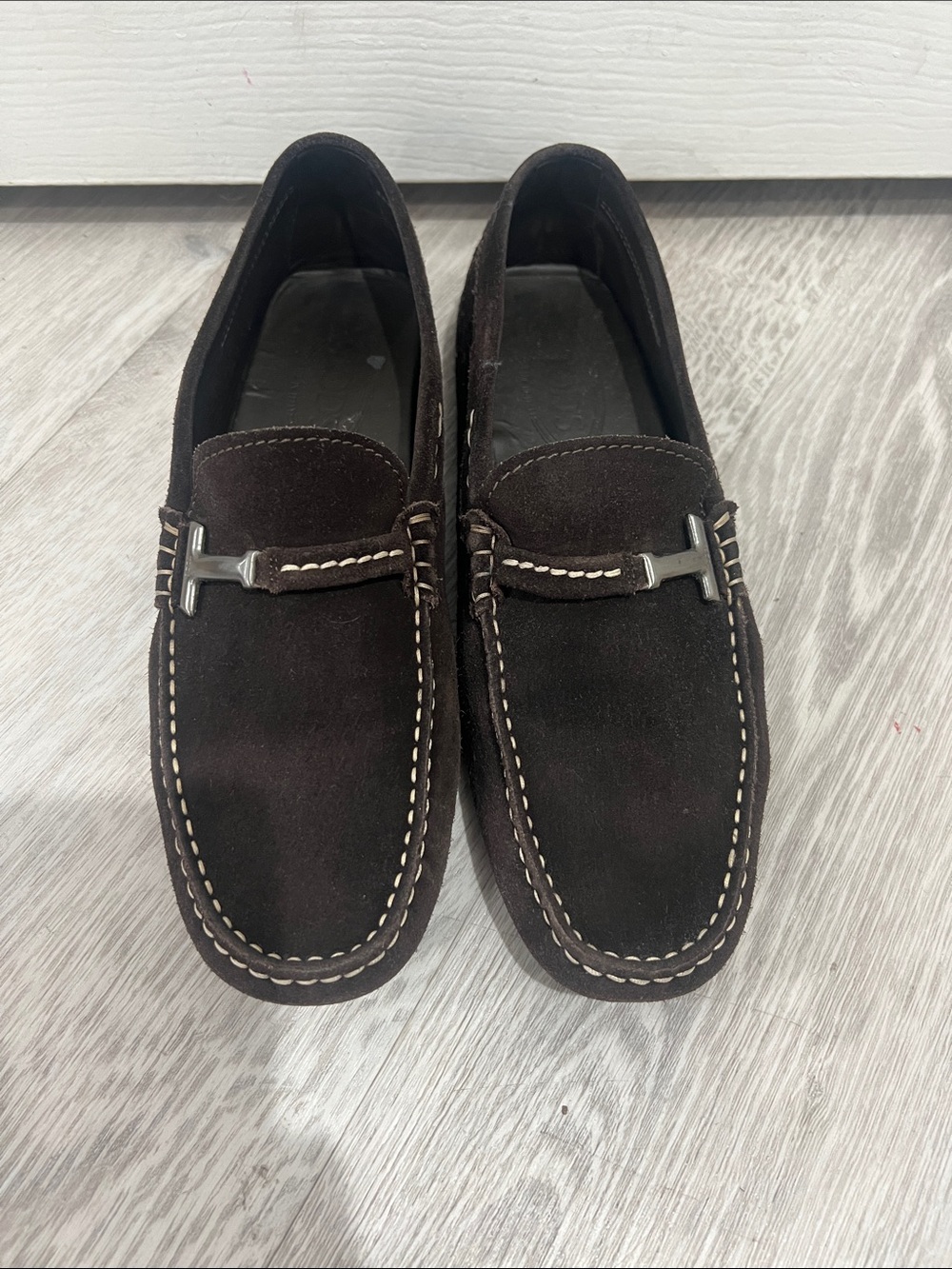 TOD'S Men's Dark Brown Suede Loafers size 8